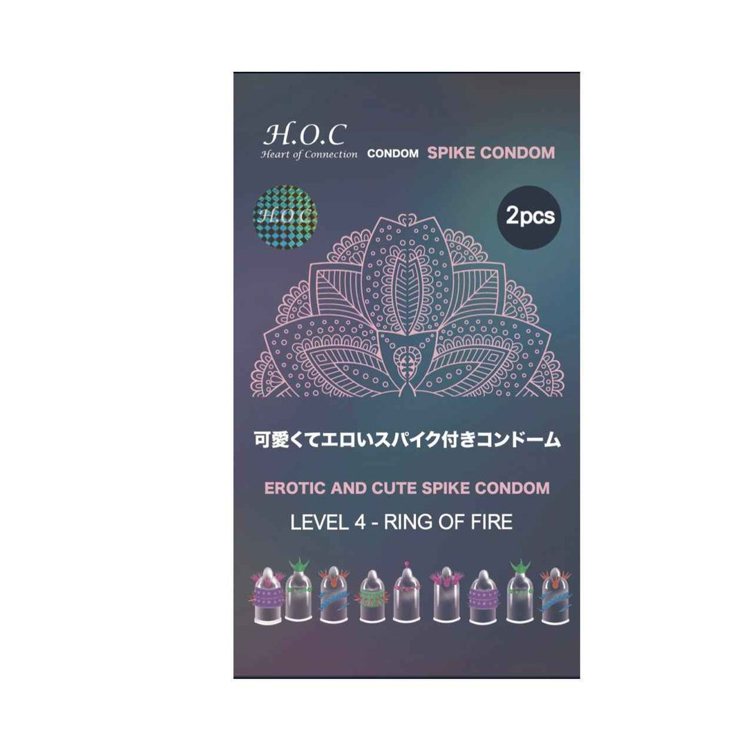 HOC - Spike Condom - Level 4 - RING OF FIRE 刺激型丁丁套 (2片裝)