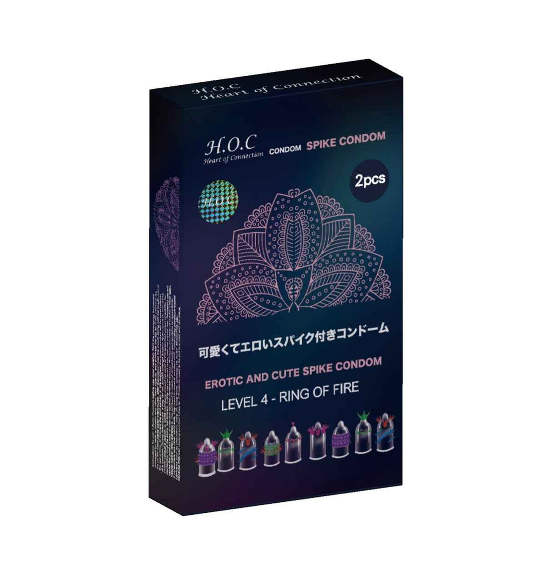 HOC - Spike Condom - Level 4 - RING OF FIRE 刺激型丁丁套 (2片裝)