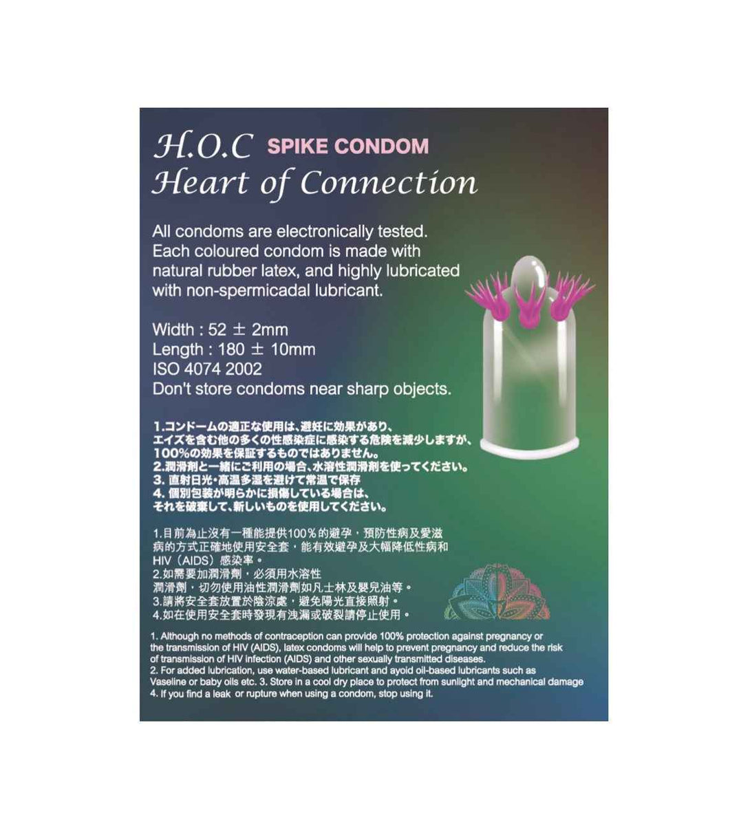 HOC - Spike Condom - Level 4 - RING OF FIRE 刺激型丁丁套 (2片裝)