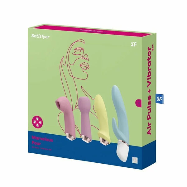 Satisfyer(德國) Marvelous Four 吸啜器震動棒 4件套裝 玫瑰金環 - 18HK