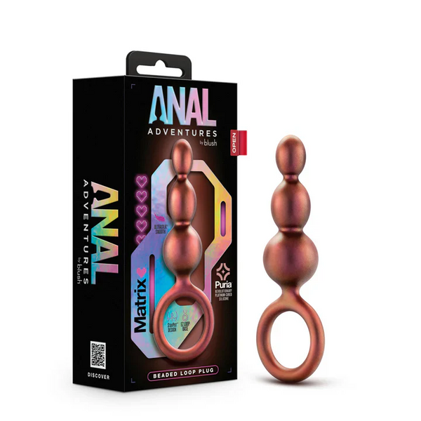 Blush(美國) Anal Adventures Matrix - Beaded Loop Copper 5.25寸古銅色矽膠後庭塞肛門塞