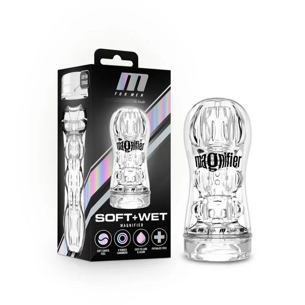 Blush(美國) M For Men - Soft + Wet Magnifier Clear Masturbator 柔軟透明飛機杯
