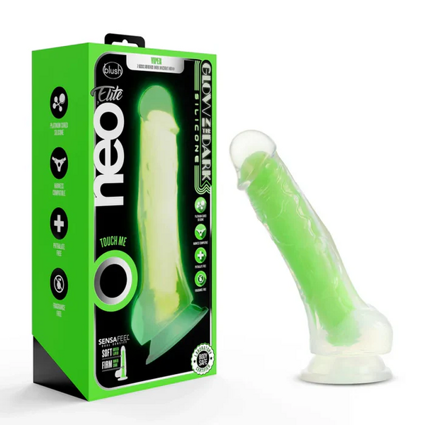 Blush(美國) Neo Elite - Glow 7.5'' Long Dildo 7.5吋假陽具 深霓虹綠