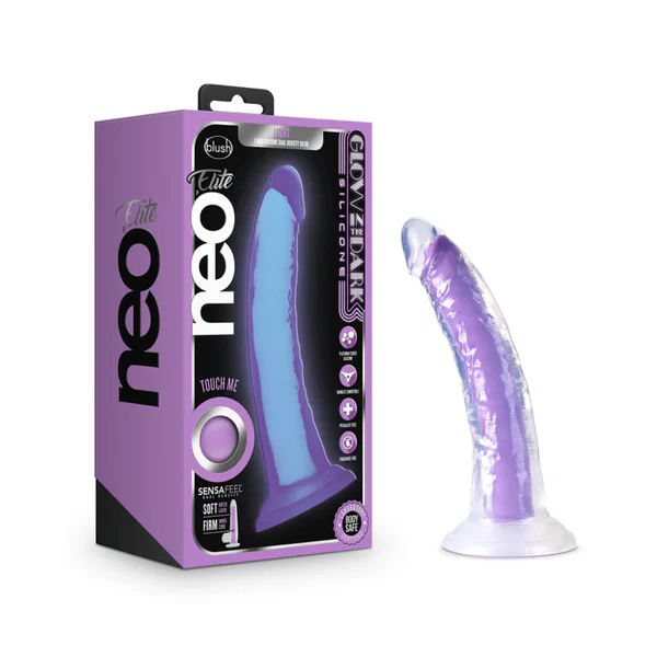 Blush(美國) Neo Elite – Glow – 7.5” Long Dildo 7.5吋假陽具 夜光霓虹紫色