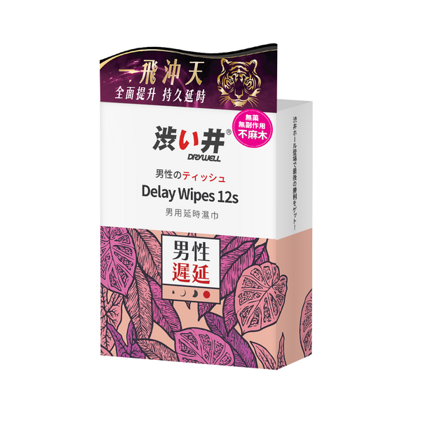 澀井(日本) DRYWELL 男用延時增強持久濕紙巾 12片裝