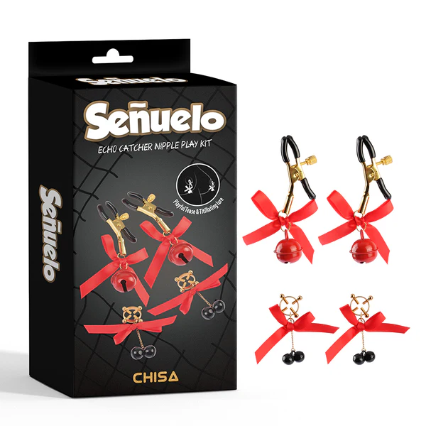 CHISA – Echo Catcher Nipple Play Kit 紅蝴蝶結吊墜乳頭夾