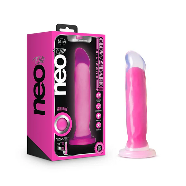 Blush(美國) Neo Elite - Marquee Glow - 8'' Long Dildo 8吋假陽具 深霓虹粉紅